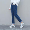 Jeans Women Ankle-length Beige Straight Denim Vintage School Simple Classic Womens Trousers BF Chic Harajuku Korean Ulzzang
