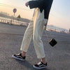 Jeans Women Ankle-length Beige Straight Denim Vintage School Simple Classic Womens Trousers BF Chic Harajuku Korean Ulzzang