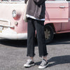 Jeans Women Ankle-length Japanese Style Harajuku Wide Leg Trousers Denim Retro All-match High Waist BF Unisex Kpop Womens Chic