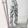 Jeans Women Autumn Tie Dye Korean Style Loose High Waist Streetwear Full-length Leisure Girls Female Bf All-match
