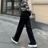 Jeans Women Black Hole Street Style Spring All-match Feminine Vintage Full Length Hipster Denim Cozy Simple Student Kpop