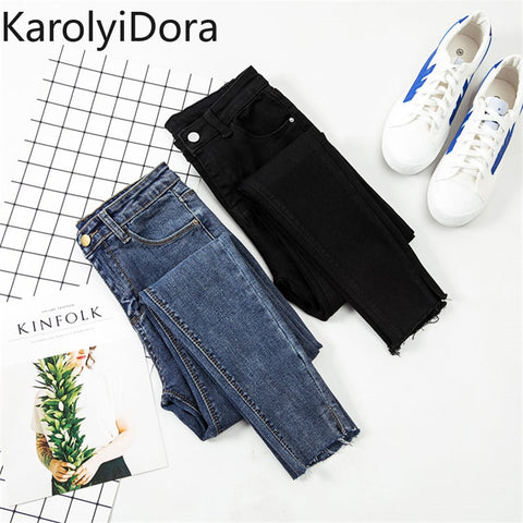 Jeans Women Black Pants High Waist Denim Women Pants High Elastic Skinny Pencil Stretch Women Pants Plus Size S-XL
