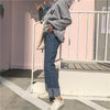Jeans Women Boyfriend Denim Cuffs Ankle-Length Autumn Loose College Straight All-match Casual Feminino Trouser BF Chic Aesthetic