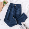 Jeans Women Full Length Boyfriend Korean Style Pattern Daily Teenagers Straight Loose All-match Streetwear Design Aesthetic Fall