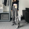 Jeans Women Gray Ins Unique Trendy Aesthetic Mujer Baggy Side Stripe Wide Leg Distressed All-match Autumn Boyfriend Streetwear
