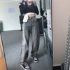 Jeans Women Gray Ins Unique Trendy Aesthetic Mujer Baggy Side Stripe Wide Leg Distressed All-match Autumn Boyfriend Streetwear