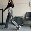 Jeans Women Gray Ins Unique Trendy Aesthetic Mujer Baggy Side Stripe Wide Leg Distressed All-match Autumn Boyfriend Streetwear