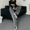 Jeans Women Gray Ins Unique Trendy Aesthetic Mujer Baggy Side Stripe Wide Leg Distressed All-match Autumn Boyfriend Streetwear