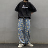 Jeans Women Harajuku Loose Vintage Sunflower Printed Denim Blue Womens Casual Streetwear Boyfriend Straight Trousers Unisex New