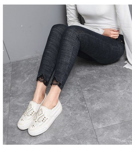 Jeans Women High Waist Summer Woman Shorts Skinny Plus Size ankle length Capris Femme Denim pencil Pants 100kg