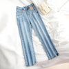 Jeans Women High-waist Straight Loose Ankle-length Denim Trousers Ladies Vintage Casual All-match Street-wear Ulzzang Fashion