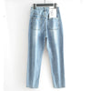 Jeans Women High-waist Straight Loose Ankle-length Denim Trousers Ladies Vintage Casual All-match Street-wear Ulzzang Fashion