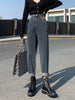 Jeans Women High-waist Straight Loose Ankle-length Denim Trousers Ladies Vintage Casual All-match Street-wear Ulzzang Fashion