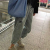 Jeans Women Hole Ankle-length High Waist Korean Style BF Straight Casual Denim Retro Harajuku Streetwear Womens All-match Trendy