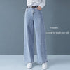 Jeans Women Loose High Waist Straight High Waist Pants Solid Color Wide Legs Retro Loose Women's Denim Trousers Thin Section