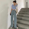 Jeans Women Mopping Denim Trousers Kpop High Waist Chic Streetwear Pink Students Vintage Harajuku Loose Ulzzang Stylish