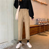 Jeans Women Plus Velvet Thicker Khaki High Waist Zipper Elastic Straight Simple School All-match Womens Trousers Chic Harajuku