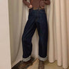 Jeans Women Retro Blue Wide-leg Trousers Slouchy Jean Loose Simple Classic Student Autumn Full Female Harajuku Ins Denim Leisure