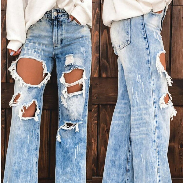 Jeans Women Ripped Spring Autumn Winter Casual Straight Jeans Ripped Mom Jeans for Women Gothic Punk Sexy Vintage Streetwear