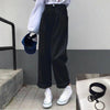 Jeans Women Solid Vintage High Waist Wide Leg Denim Trousers Simple Students All-match Loose Harajuku Womens Chic Casual