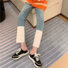 Jeans Women Spring Button Spliced High Waisted Baggy Straight Ulzzang Harajuku Teen All-match Comfort Casual Elegant