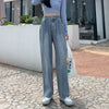 Jeans Women Spring Summer White High Waist Straight Tube Loose Wide Leg Pants Style Draping Floor Long Trouser Female Slacks