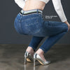 Jeans Women Tight High Waist Oversized Size High Elastic Straight Pants 2022 Spring and Autumn Blue Long Pants