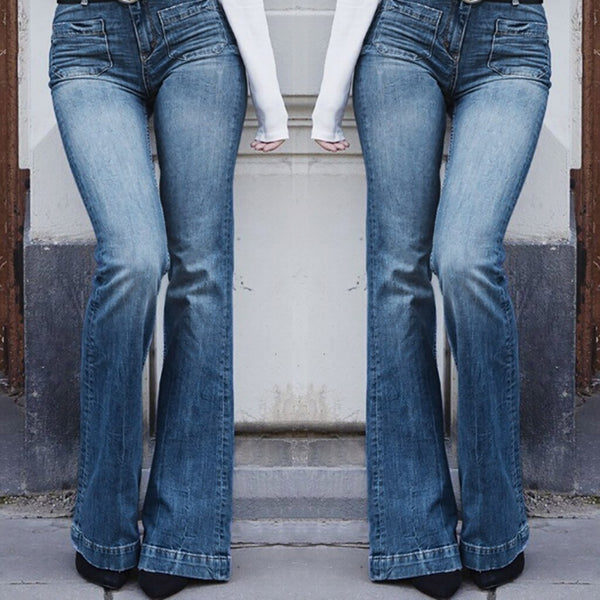 Jeans Women high waist Autumn Elastic Plus Loose Denim Pocket Casual Boot Cut wild Slim Good quality Pant pantalon femme