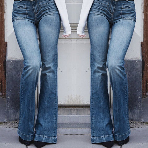 Jeans Women high waist Autumn Elastic Plus Loose Denim Pocket Casual Boot Cut wild Slim Good quality Pant pantalon femme