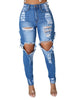 Jeans for Women Hole Ripped High Waist Push Up Pants Skinny Vintage Sexy Slim Calf Length Trousers woman's jeans Plus Size