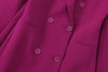 Jenny&Dave 2023 England Style Fashio Office Lady Rose Color Double Breasted Long Blazers Casual Mini Dress Women