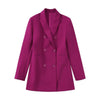 Jenny&Dave 2023 England Style Fashio Office Lady Rose Color Double Breasted Long Blazers Casual Mini Dress Women