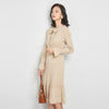 Jinju Autumn Winter Ruffled Lace Bow Neck Wool Cardigan Dress Female Slim Sleeve Woman Warm&Quality Pullovers
