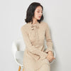 Jinju Autumn Winter Ruffled Lace Bow Neck Wool Cardigan Dress Female Slim Sleeve Woman Warm&Quality Pullovers