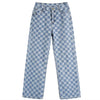 Jogger Plaid Ladies Jeans Summer Universal Plaid Pattern Loose Casual Blue Wide Leg Jeans Men'S Overalls Streetwear 2022