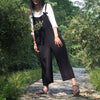 Original 2022 Summer New Large Size Women's Jumpsuits Cotton Overalls Straight Loose Solid Casual Vintage Pockets