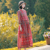 Johnature Spring Leisure Retro O-neck Button Floral Print Dresses 2022 Comfortable Three Quarter Sleeve Women Dress