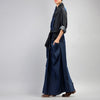 Women Denim Dress 2022 Fall Winter New Patchwork Cotton Robe V-Neck Vintage Women Casual Pockets Bandage Maxi Dresses