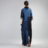 Women Denim Dress 2022 Fall Winter New Patchwork Cotton Robe V-Neck Vintage Women Casual Pockets Bandage Maxi Dresses