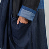 Women Denim Dress 2022 Fall Winter New Patchwork Cotton Robe V-Neck Vintage Women Casual Pockets Bandage Maxi Dresses