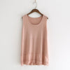 Women Solid Color Patchwork Sweep Embroidery Hollow Out Knit Camis 2022 Summer Sweet O-Neck Sleeveless 8-Color Camis