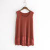Women Solid Color Patchwork Sweep Embroidery Hollow Out Knit Camis 2022 Summer Sweet O-Neck Sleeveless 8-Color Camis