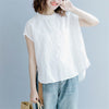 Women Stand Shirts And Blouses 2022 Summer New Solid Color Cotton Linen Casual Tops Button Chinese Style Women Shirts