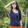 Women Tanks Sleeveless O-Neck 2022 Summer Shirt New 9 Color Solid Casual Cotton Linen Vintage Women Clothes Vest Top