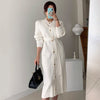 Joinyouth Chic Woman Dress Korean Knitted Robe Femme O-neck Bandage Slim Vestidos De Mujer Temperament Maxi Dresses with Belt