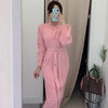 Joinyouth Chic Woman Dress Korean Knitted Robe Femme O-neck Bandage Slim Vestidos De Mujer Temperament Maxi Dresses with Belt