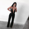 New Sexy Women Jumpsuit Women Bandage V Neck Elegant Bodysuit Backless Split Wide Legging Woman Romper Overalls