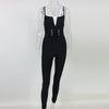 Deep V-neck Elegant Rompers Women Fashion Sexy Jumpsuit Sleeveless Skinny Ladies Long Solid Bodysuit S M L XL