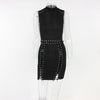 Halter split sexy women dress 2022 Elegant evening party summer dress vestidos Autumn hollow out club bandage dress