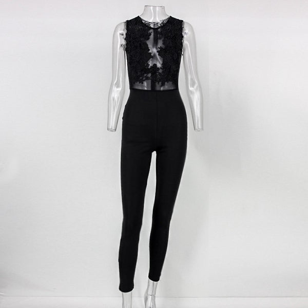 New Summer Bodysuit Women 2022 Sleeveless Sheath Lace Playsuit Woman Bodycon Sexy Jumpsuit Rompers Womens Jumpsuits